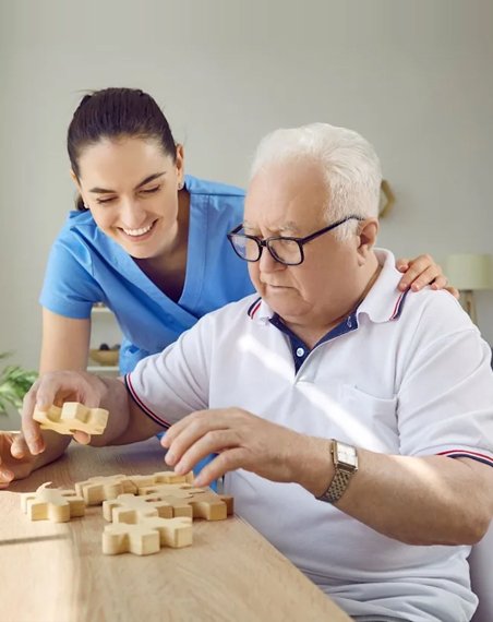 Compassionate caregiver providing in-home companion services to help seniors stay engaged, comfortable, and independent at home.