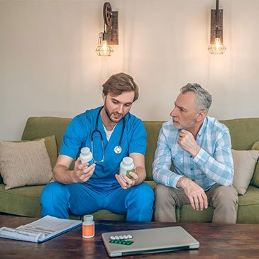 Compassionate caregiver supporting recovery through post hospital care at home services.